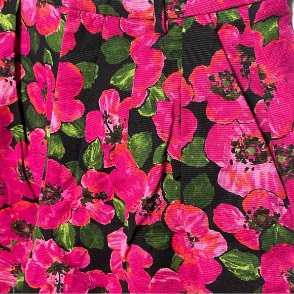 Zara Pink Floral High Waisted Pleated Bermuda Shorts Women's Size S - Picture 4 of 9